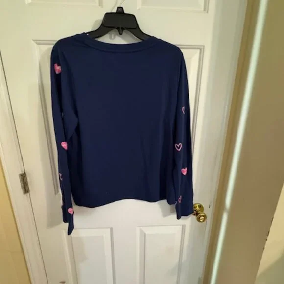 NWT Lilly Pulitzer "Lots of Love" Heart Sweatshirt - Navy ✨ Sz M - Picture 7 of 9